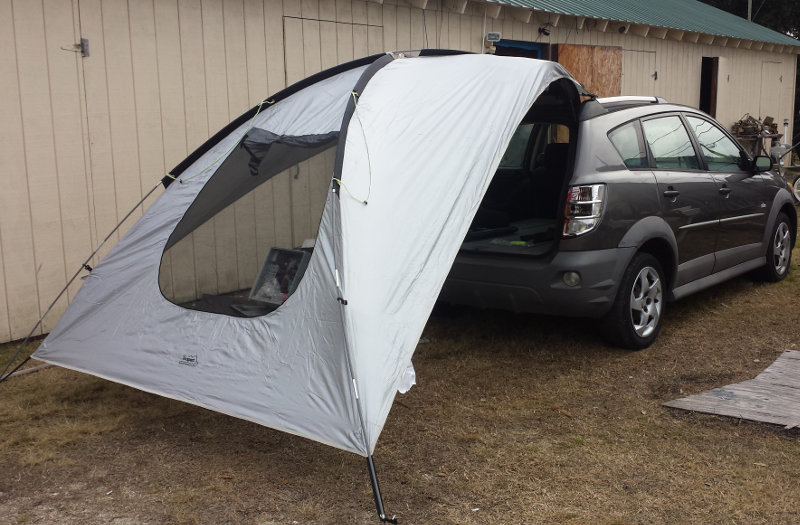 Had to try out the 'porch' tent. Fits pretty good on the Vibe tailgate.