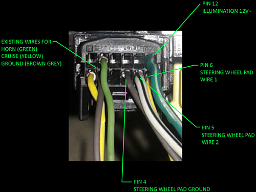 Close up of wiring plug on bottom of clockspring