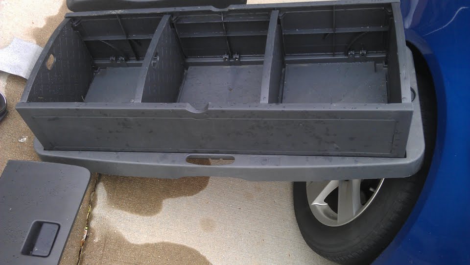 OEM GM rear cargo storage box with dividers