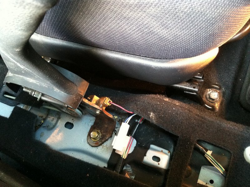 Here's the location of the parking brake light switch