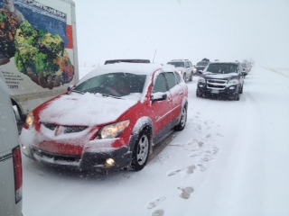 Stuck in Snow Storm between Amarillo and Dumas, Tx.