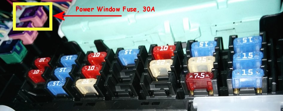 Power Window Fuse location, 03-08