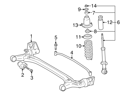 looking to replace part #2 - rear axle control arm bushing